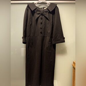 Tatyana CEO pencil dress in formal gingham pattern. Size 4XL